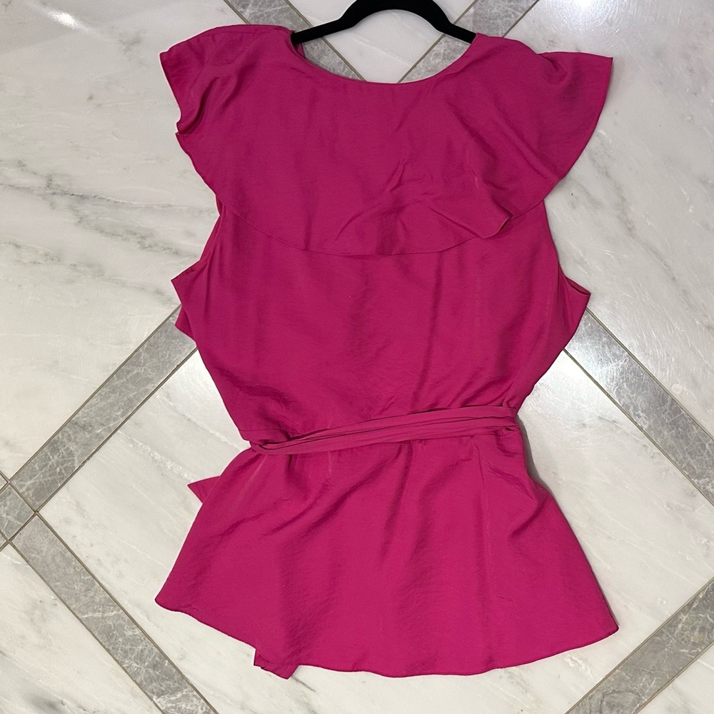H by Halston Pink Ruffle Blouse - Picture 8 of 8